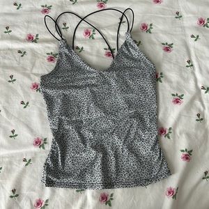 Gray leopard print sports tank